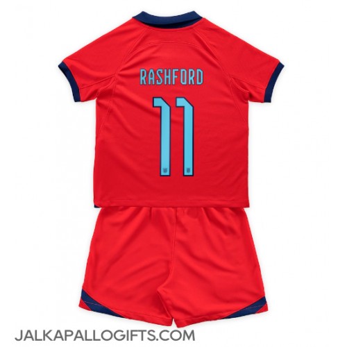 Englanti Marcus Rashford #11 Vieras Peliasu Lasten MM-kisat 2022 Lyhythihainen (+ Lyhyet housut)